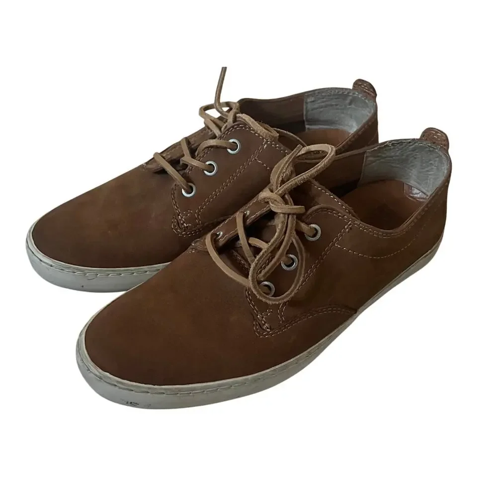 FRYE 'Norfolk' Men's 8.5 Deck Shoe Leather Lace Up Casual Sneaker Cognac Tan